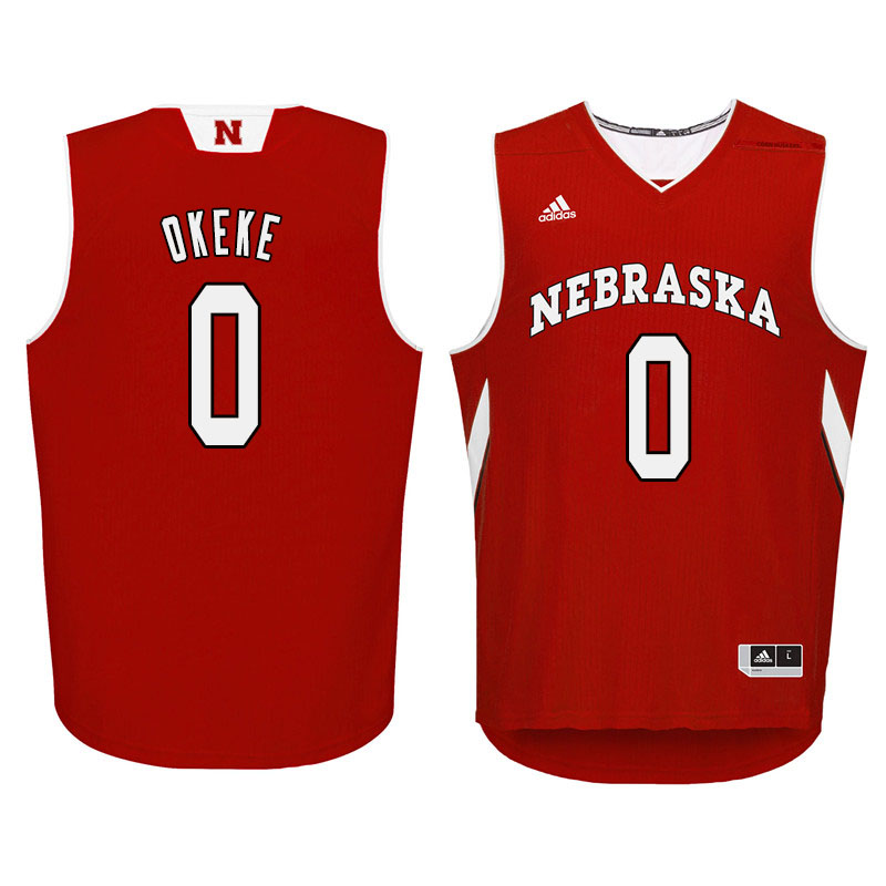 Men Nebraska Cornhuskers #0 Duby Okeke College Basketball Jersyes Sale-Red - Click Image to Close
